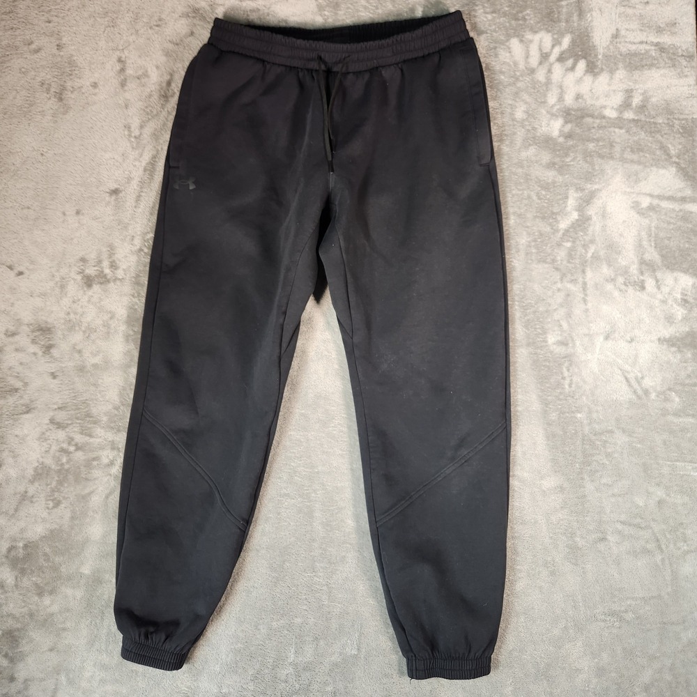 Under Armour Joggers Mens Large Black Excellent Fleece Sweatpants 1389479